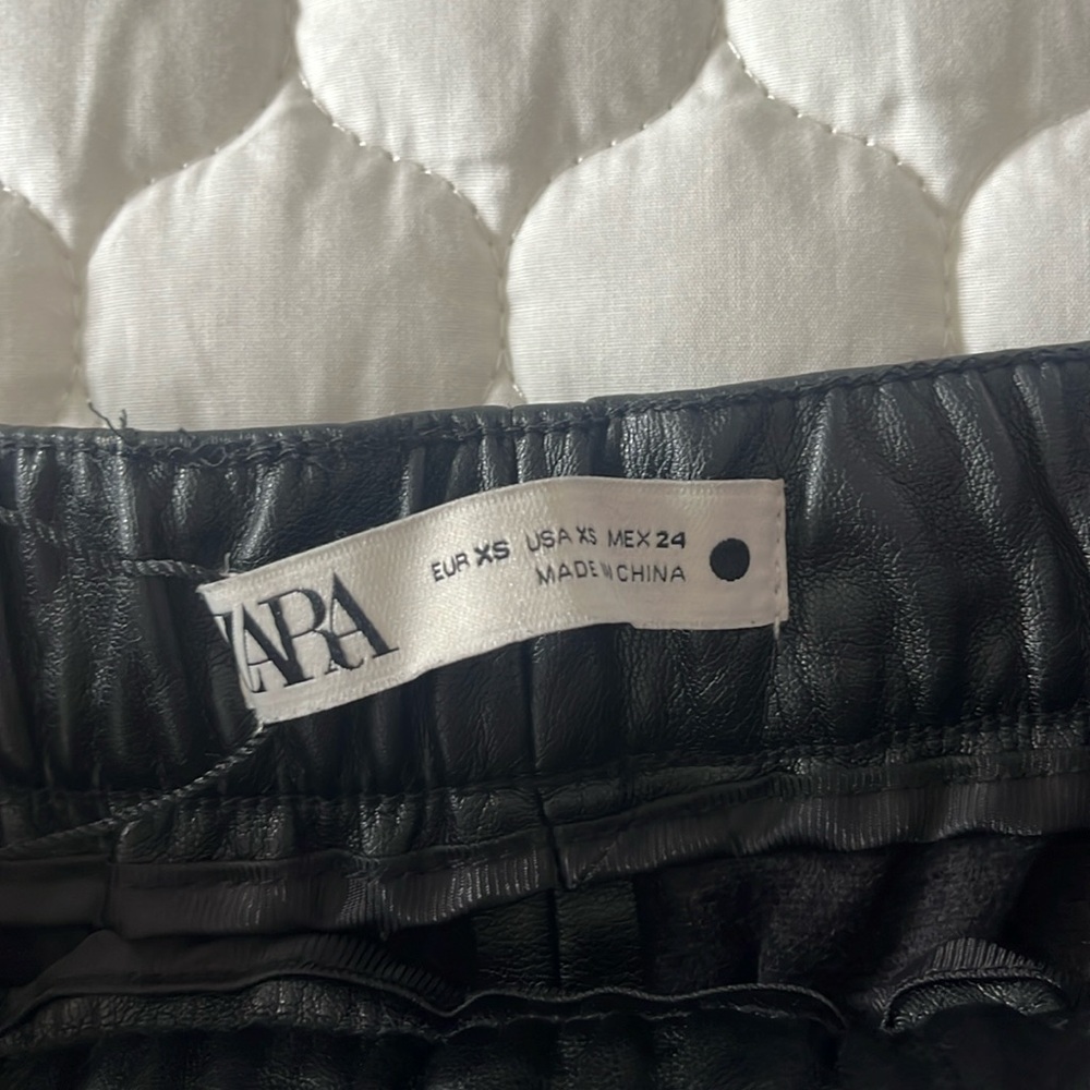zara faux leather pants